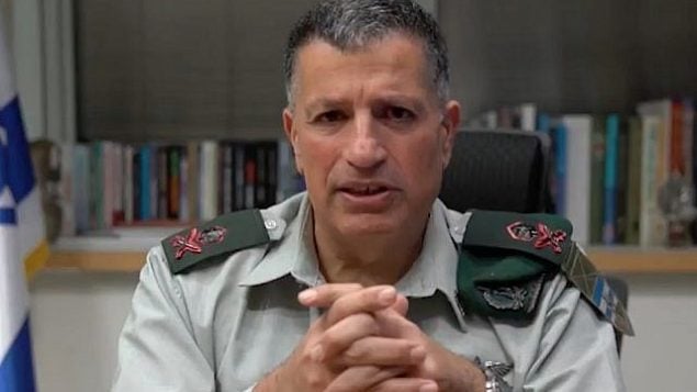 منسق أنشطة الحكومة في الأراضي، الميجر جنرال يوآف مردخاي. (Screenshot)