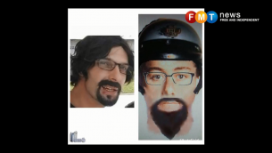 صورة لأحد المشتبه بهما في قتل الأستاذ الجامعي والعضو في حركة حماس، فادي البطش، والتي نشرتها الشرطة الماليزية خلال مؤتمر صحفي عُقد في مقر الشرطة في العاصمة الماليزية كوالالمبور، 25 أبريل، 2018. (Screenshot: YouTube)