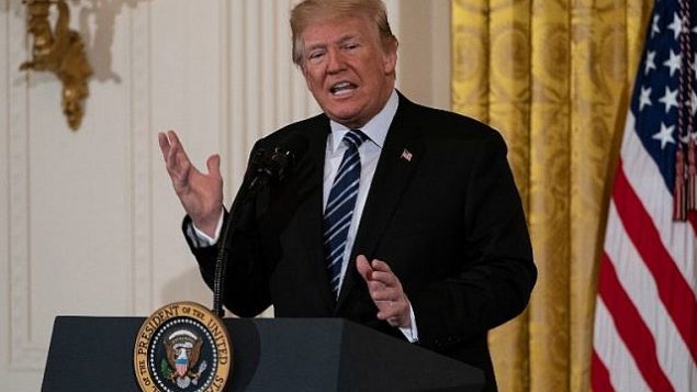الرئيس الأمريكي دونالد ترامب يلقي كلمة في اجتماع حول إصلاح السجون في البيت الأبيض يوم 18 مايو 2018. (AFP Photo / Nicholas Kamm)