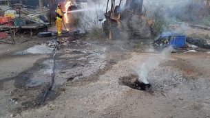 موقع سقوط قذيفة اطلقت من قطاع غزة داخل منزل في منطقة اشكول، جنوب اسرائيل، متسببة بإصابة شخصين، 9 اغسطس 2018 (Eshkol Security)