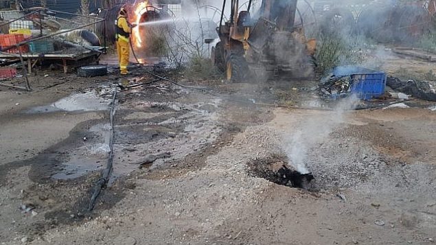 موقع سقوط قذيفة اطلقت من قطاع غزة داخل منزل في منطقة اشكول، جنوب اسرائيل، متسببة بإصابة شخصين، 9 اغسطس 2018 (Eshkol Security)