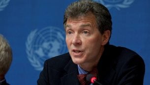 بيتر مولرين يشارك في مؤتمر الأمم المتحدة في جنيف في 1 أكتوبر 2012. (US Mission Geneva)