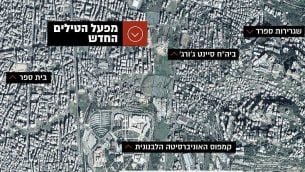 موقع الصواريخ المفترض التابع لحزب الله في بيروت، كما افادت القناة العاشرة الإسرائيلية في 3 اكتوبر 2018 (Channel 10 screenshot)