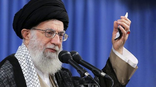 المرشد الأعلى آية الله علي خامنئي يتحدث في اجتماع في طهران، إيران، 13 أغسطس 2018. (Office of the Iranian Supreme Leader via AP)