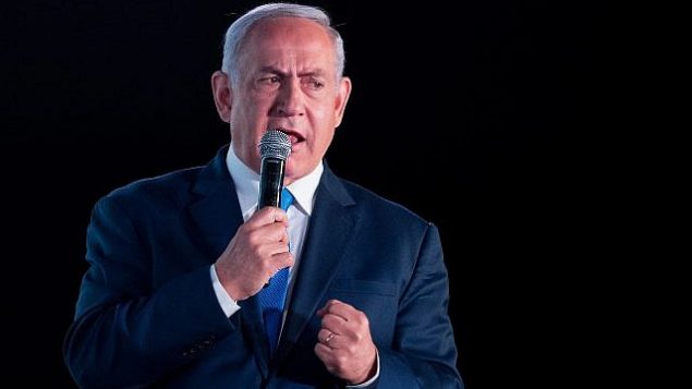 رئيس الوزراء بينيامين نتنياهو يتحدث في مؤتمر نظمته صحيفة "غلوبس" الاقتصادية في القدس، 19 ديسمبر، 2018.  (Yonatan Sindel/Flash90)