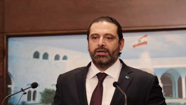 رئيس الوزراء اللبناني سعد الحريري يتحدث مع وسائل الإعلام بعد الإعلان عن تشكيل حكومة جديدة خلال مؤتمر صحفي في القصر الرئاسي في بعبدا، شرق العاصمة بيروت، 31 يناير، 2019.  ( Anwar AMRO / AFP)
