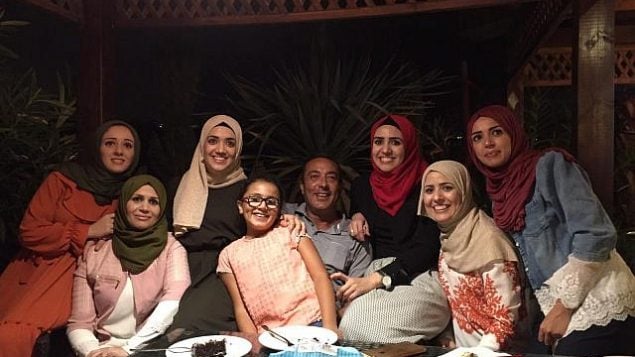 عائشة ويعقوب الرابي مع بناتهم. (Courtesy)