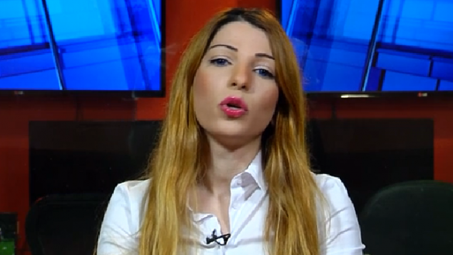 ديما تايه العربية الإسرائيلية، التي ترشحت لانتخابات حزب الليكود التمهيدية، خلال مقابلة مع قناة حداشوت، 8 يناير 2019 (Screencapture)
