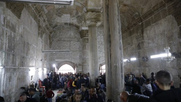 مصلون فلسطينيون يتجمعون قبل صلاة الجمعة في منطقة باب الرحمة في الحرم القدسي، 22 فبراير 2019 (AHMAD GHARABLI / AFP) مصلون فلسطينيون يتجمعون قبل صلاة الجمعة في منطقة باب الرحمة في الحرم القدسي، 22 فبراير 2019 (AHMAD GHARABLI / AFP)