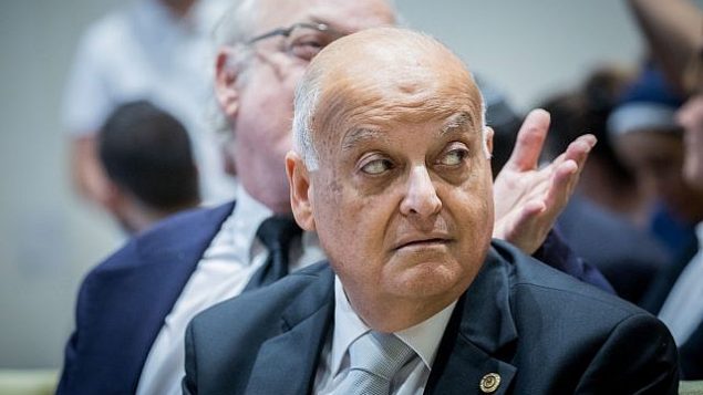 نائب رئيس المحكمة العليا، القاضي سليم جبران، يشارك في مراسم تعيين القضاة الجدد في مقر إقامة رئيس الدولة في القدس، 20 يوليو، 2017.  (Yonatan Sindel/Flash90)