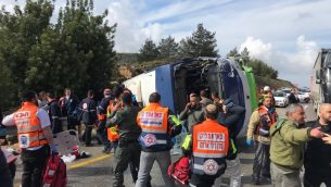 موقع حادث طرق في شارع 443، 10 فبراير 2019 (Israel Police)