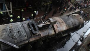 ساحة الحادث الذي شهدته محطة رمسيس للقطارات في القاهرة في 27 فبراير 2019 (STRINGER / AFP)