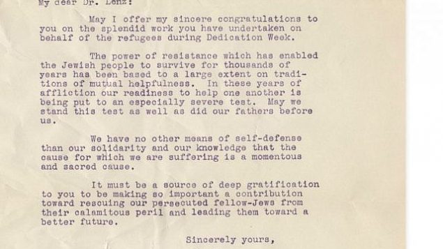 رسالة كتبها ألبرت أينشتاين في عام 1939 بيعت في مزاد علني بمبلغ 134,343 دولار.  (Courtesy of Nate D. Sanders Auctions via JTA)