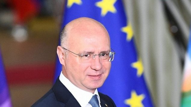رئيس وزراء مولدوفا بافل فيليب في مقر الاتحاد الاوروبي في بروكسل، 24 نوفمبر 2017 (Emmanuel Dunand/AFP)