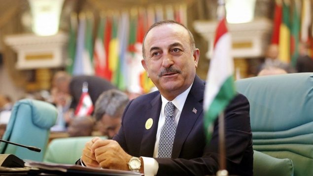 وزير الخارجية التركي مولود تشاوش أوغلو في مكة، 1 يونيو 2019 (AP Photo/Amr Nabil)