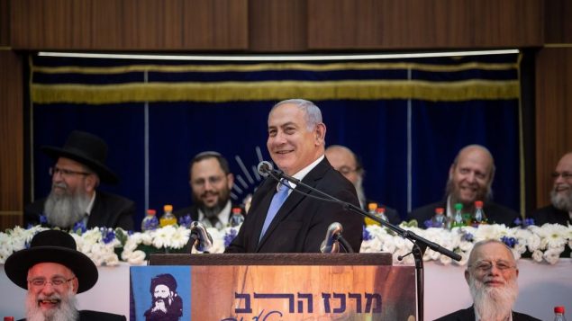 رئيس الوزراء بنيامين نتنياهو يتحدث خلال احتفالية يوم القدس، 2 يونيو 2019 (Aharon Krohn/Flash90)