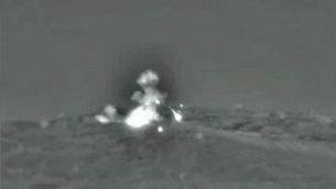 غارة جوية إسرائيلية على أهداف عسكرية سورية، 1 يونيو، 2019. (IDF spokesperson's unit)