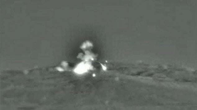 غارة جوية إسرائيلية على أهداف عسكرية سورية، 1 يونيو، 2019. (IDF spokesperson's unit)