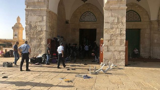 قوات الشرطة الإسرائيلية في الحرم القدس، 2 يونيو، 2019. (Israel Police)