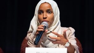 النائبة الهان عمر في مينيابوليس، مينيسوتا، 18 يوليو 2019 (Kerem Yucel / AFP)