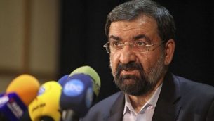 القائد السابق للحرس الثوري الإيراني، محسن رضائي. (photo credit: AP Photo/Vahid Salemi)