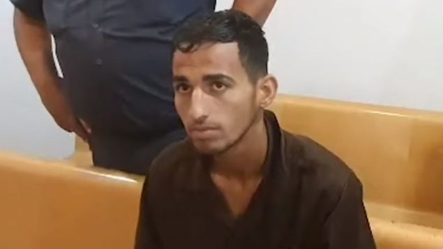 المواطن الاردني محمد مصلح (21 عاما) في محكمة حيفا المركزية، 19 اغسطس 2019 (YouTube screenshot)