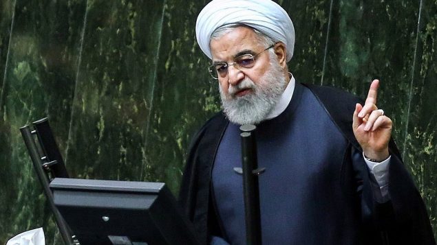 الرئيس الإيراني حسن روحاني يخاطب البرلمان في طهران، 3 سبتمبر 2019 (ATTA KENARE/AFP) الرئيس الإيراني حسن روحاني يخاطب البرلمان في طهران، 3 سبتمبر 2019 (ATTA KENARE/AFP)