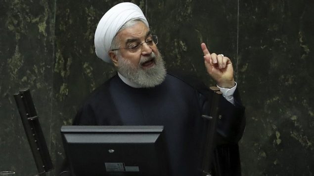 الرئيس الإيراني حسن روحاني يخاطب البرلمان في طهران، 3 سبتمبر 2019 (ATTA KENARE/AFP)