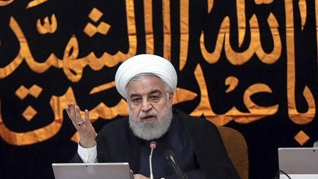 الرئيس الإيراني حسن روحاني يتحدث أمام جلسة للحكومة في طهران، إيران، 4 سبتمبر، 2019. (Iranian Presidency Office via AP)