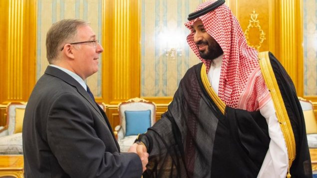 جويل روزنبيرغ خلال لقاء مع ولي العهد السعودي محمد بن سلمان في القصر الملكي في جدة، 10 سبتمبر 2019 (courtesy Saudi Embassy in Washington)