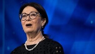 رئيسة المحكمة العليا، إستر حايوت، تحضر مراسم ’جائزة إسرائيل’ في القدس، مع احتفال إسرائيل ب’يوم الإستقلال’ ال 71 في 9 مايو، 2019. (Yonatan Sindel/Flash90)