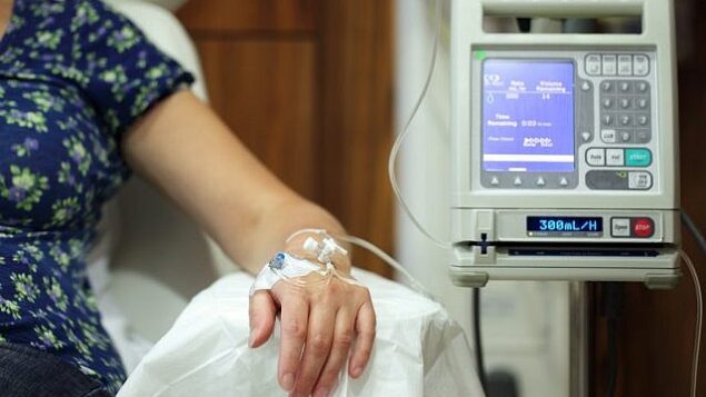 صورة توضيحية لمريضة سرطان تتلقى علاجا كيميائيا. (via Shutterstock)