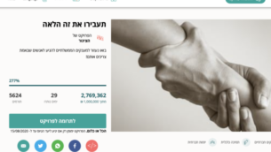 مئات الإسرائيليين تبرعوا بملايين الشواقل في حملة التمويل الجماعي هذه التي تهدف إلى إعادة توزيع المنح المالية، التي أعلنت عنها الحكومة في محاولة لمساعدة الإسرائيليين على مواجهة أزمة كورنا، لكي تصل إلى من هم في أمس الحاجة إليها. (Screenshot)