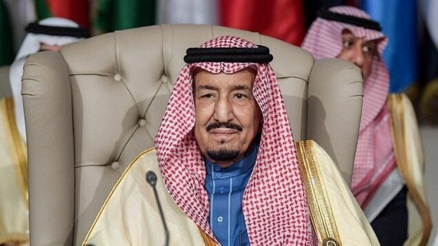 العاهل السعودي الملك سلمان بن عبد العزيز يحضر الجلسة الافتتاحية للقمة الثلاثين لجامعة الدول العربية في العاصمة التونسية تونس، 31 مارس 2019 (Fethi Belaid / Pool / AFP)