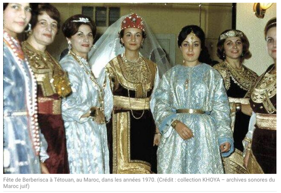 Noche de Berberisca في تطوان ، المغرب ، في السبعينيات. . (Credit: KHOYA Collection – Jewish Morocco Sound Archive) Noche de Berberisca في تطوان ، المغرب ، في السبعينيات. . (Credit: KHOYA Collection – Jewish Morocco Sound Archive)