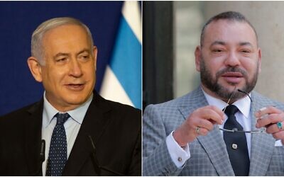 يسار: رئيس الوزراء الإسرائيلي بنيامين نتنياهو في القدس، 19 نوفمبر 2020؛ يمين: العاهل المغربي الملك محمد السادس في باريس، 2 مايو 2017 (AP Photos / Maya Alleruzzo ، Michel Euler)