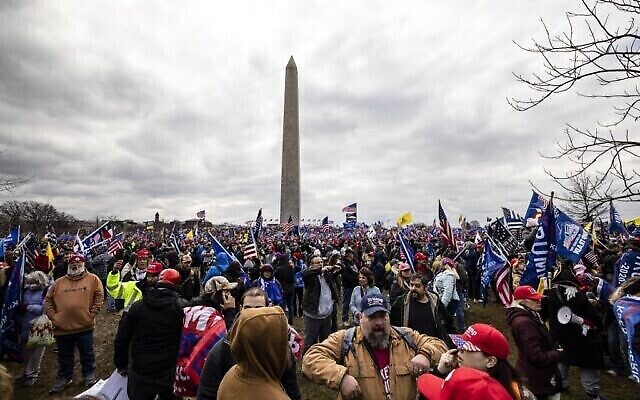 WASHINGTON, DC - JANUARY 06: Supporters of President Donald Trump flock to the National Mall by the tens of thousands for a rally on January 6, 2021 in Washington, DC. Trump supporters gathered in the nation's capital today to protest the ratification of President-elect Joe Biden's Electoral College victory over President Trump in the 2020 election.   Samuel Corum/Getty Images/AFP