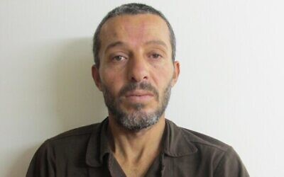 محمد مروح كبها  (40 عاما) من سكان قرية طرة الغربية الفلسطينية، متهم بقتل إستر هورغن من مستوطنة تل مناشيه، 20 ديسمبر، 2020. (Shin Bet)