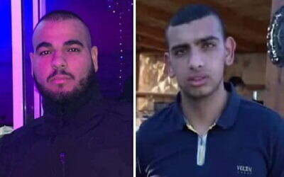 محمد الخطيب (يمين) وليث نصرة (يسار)، اللذان قُتلا في قلنسوة في 19 مارس 2021 (Courtesy)
