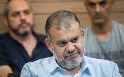 عضو الكنيست وليد طه يحضر اجتماع لجنة الترتيبات في الكنيست، 21 يونيو 2021 (Yonatan Sindel / Flash90)