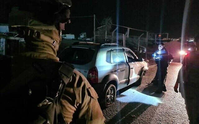 موقع هجوم الدهس المفترض قرب حاجز قلنديا في 8 أكتوبر، 2021. (Border Police)