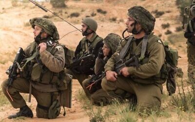 صورة توضيحية: جنود من جنود الاحتياط يشاركون في مناورة للجيش الاسرائيلي، 21 مارس 2017 (Israel Defense Forces)