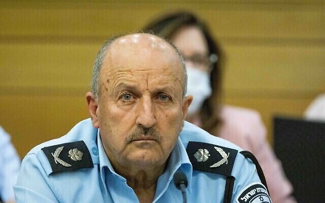 اللواء جمال حكروش يحضر جلسة لجنة الأمن الداخلي في الكنيست في القدس، 8 نوفمبر، 2021. (Yonatan Sindel / Flash90)