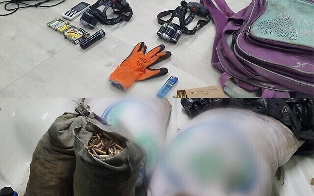 سرقة ذخيرة ومعدات عسكرية من قاعدة عسكرية في الجنوب، 22 فبراير 2022 (Israel Police)