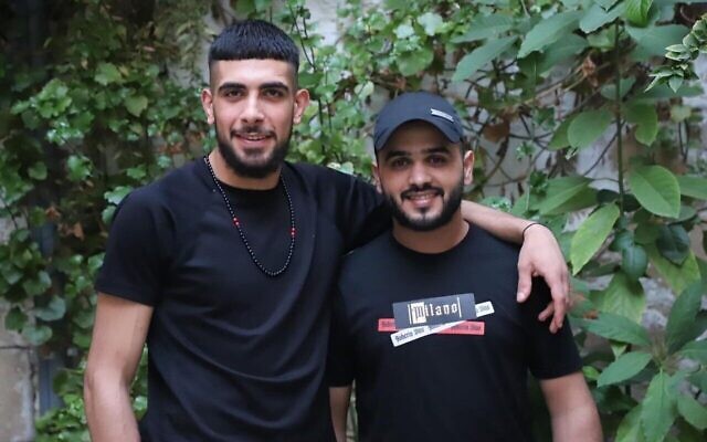 إبراهيم النابلسي (يسار) ومصعب اشتية في صورة غير مؤرخة (Courtesy)