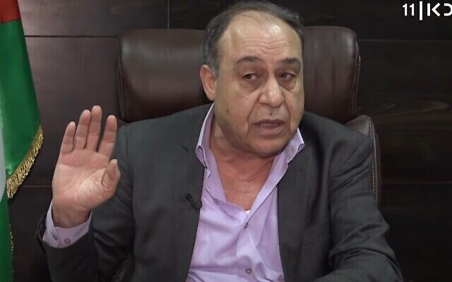محافظ نابلس إبراهيم رمضان  (Youtube screenshot, Kan TV)