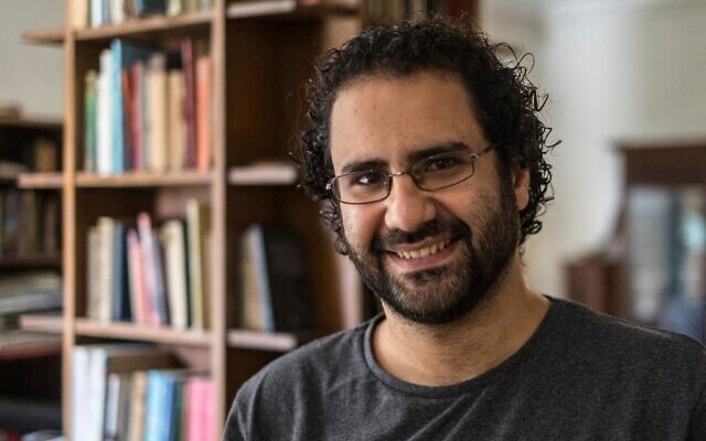 الناشط والمدون المصري علاء عبد الفتاح في منزله في القاهرة، 17 مايو 2019 (Khaled DESOUKI / AFP)