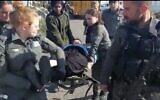 لقطة شاشة من مقطع فيديو لقوات الأمن أثناء إخلاء بؤرة إفياتار الاستيطانية غير القانونية، 27 فبراير، 2023. ((Twitter. Used in accordance with Clause 27a of the Copyright Law.)