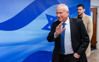 وزير الزراعة آفي ديختر يحضر جلسة لمجلس الوزراء في مكتب رئيس الوزراء في القدس، 8 يناير 2023 (Olivier Fitoussi / Flash90)
