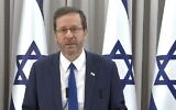 رئيس الدولة يتسحاق هرتسوغ يطرح إطاره البديل المقترح حول الإصلاح القضائي، 15 مارس، 2023.  (Video screenshot)